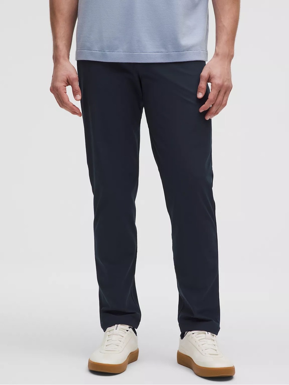 Lululemon ABC Pants Men's 38 Navy Blue Stretch Casual Chino Trousers Classic Fit